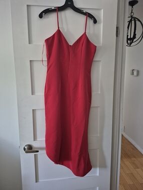 KEEPSAKE the Label Red Asymmetrical Slip Dress